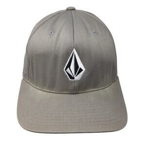 Volcom Stone Logo Fitted Hat Brown Medium Embroidered Flexfit 6 Panel